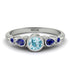 Bezel Symmetrical Aquamarine Ring - Ivy No. 415