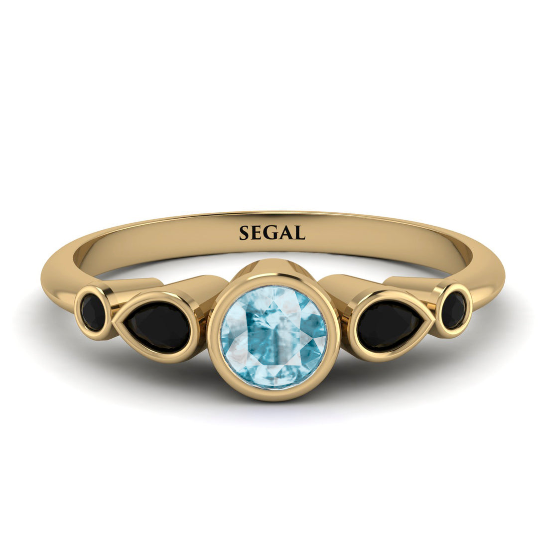 Bezel Symmetrical Aquamarine Ring - Ivy No. 407
