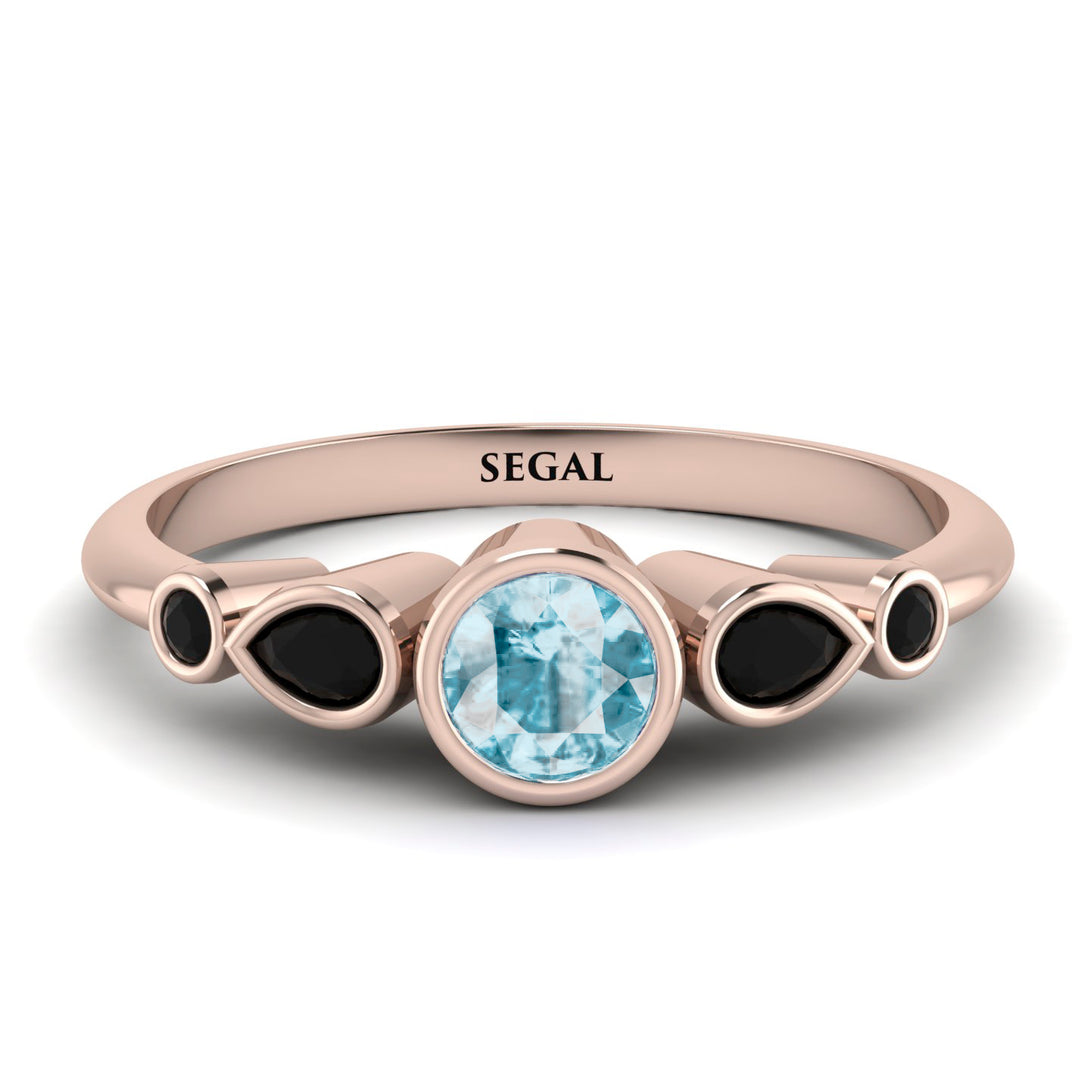 Bezel Symmetrical Aquamarine Ring - Ivy No. 408