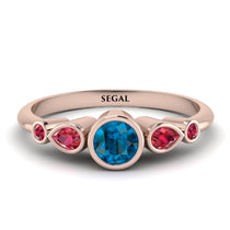 Bezel Symmetrical Blue Topaz Ring - Ivy No. 511 image 1