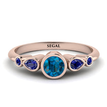 Bezel Symmetrical Blue Topaz Ring - Ivy No. 514 image 1
