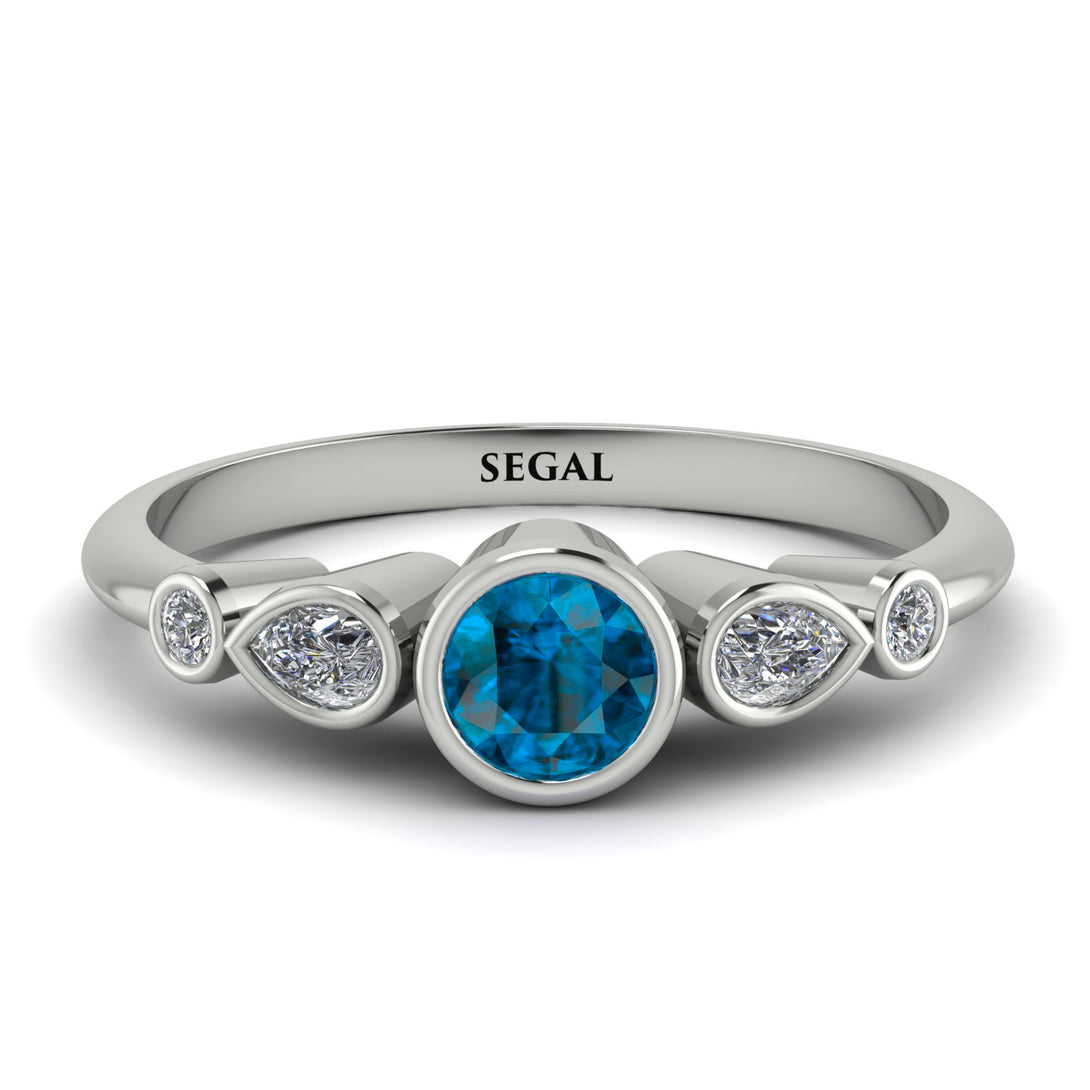 Bezel Symmetrical Blue Topaz Ring - Ivy No. 503