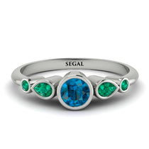 Bezel Symmetrical Blue Topaz Ring - Ivy No. 506 image 1
