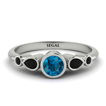 Bezel Symmetrical Blue Topaz Ring - Ivy No. 509 image 1
