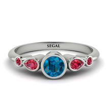 Bezel Symmetrical Blue Topaz Ring - Ivy No. 512 image 1