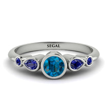 Bezel Symmetrical Blue Topaz Ring - Ivy No. 515 image 1
