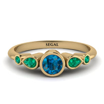 Bezel Symmetrical Blue Topaz Ring - Ivy No. 504 image 1