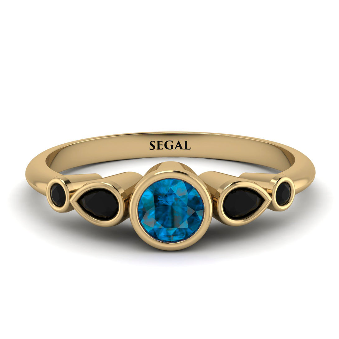 Bezel Symmetrical Blue Topaz Ring - Ivy No. 507