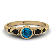 Bezel Symmetrical Blue Topaz Ring - Ivy No. 507 image 1