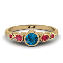 Bezel Symmetrical Blue Topaz Ring - Ivy No. 510 image 1