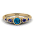 Bezel Symmetrical Blue Topaz Ring - Ivy No. 513