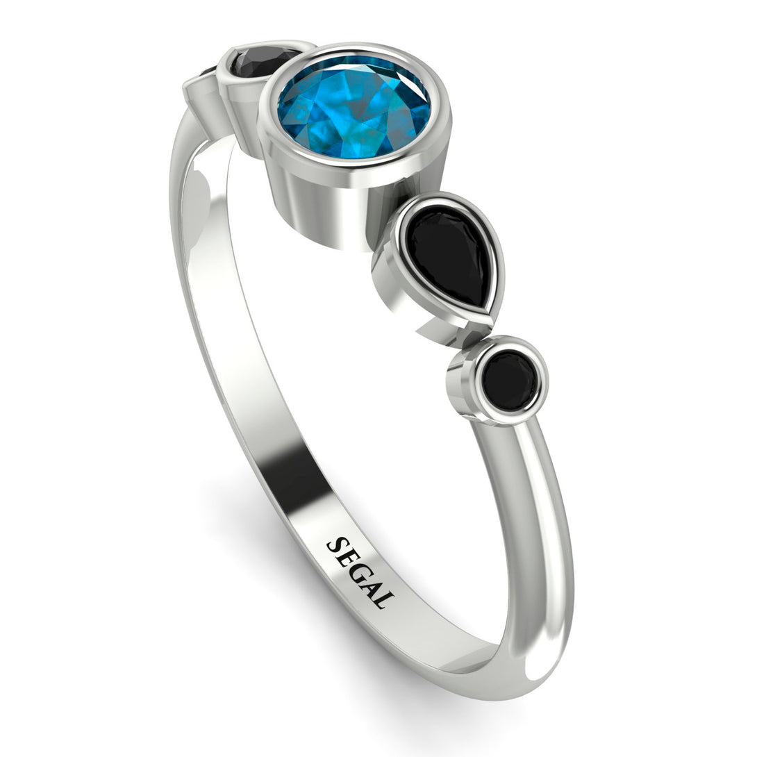 Bezel Symmetrical Blue Topaz Ring - Ivy No. 509