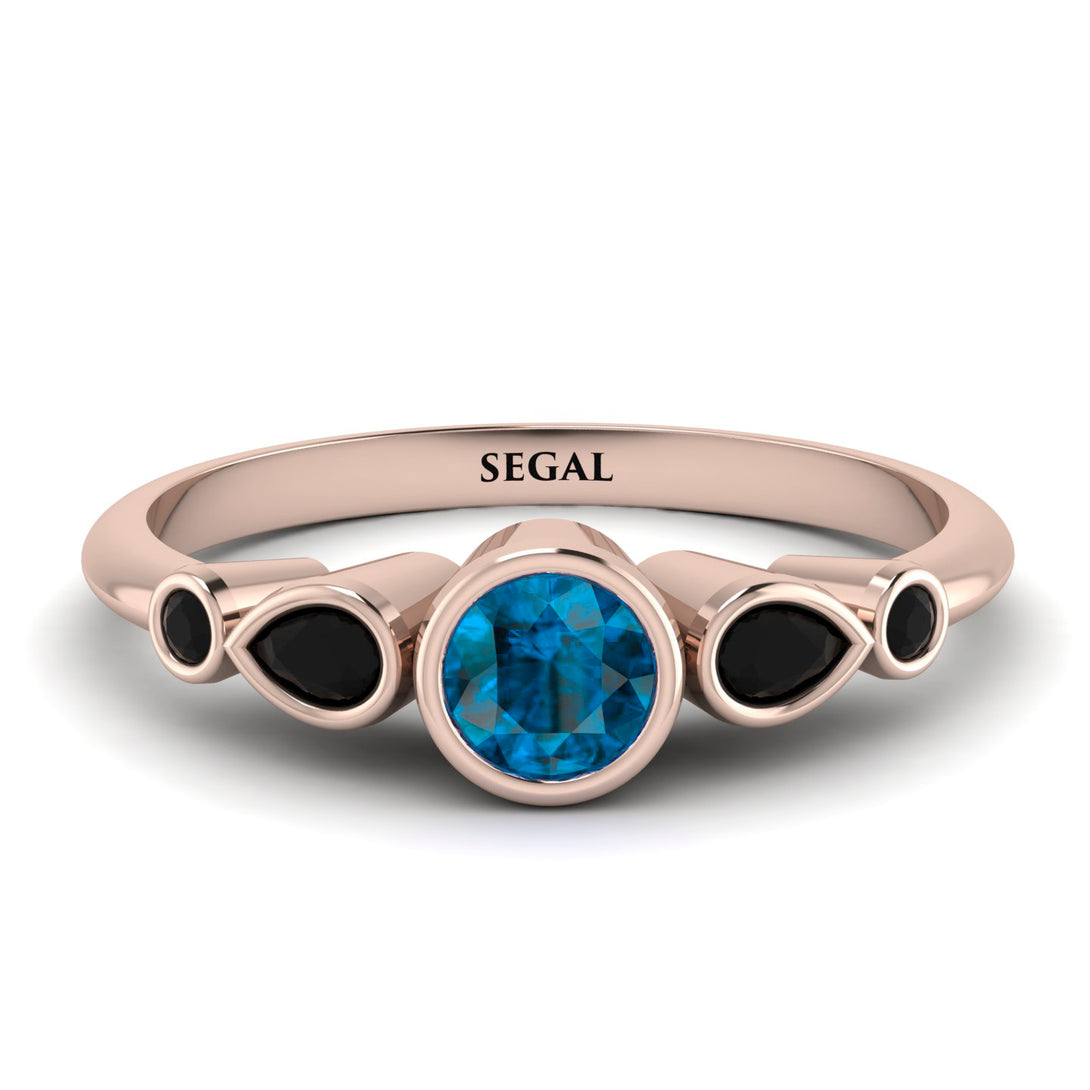 Bezel Symmetrical Blue Topaz Ring - Ivy No. 508