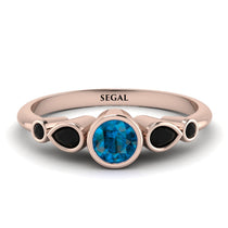 Bezel Symmetrical Blue Topaz Ring - Ivy No. 508 image 1