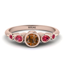 Bezel Symmetrical Brown Diamond Ring - Ivy No. 1111 image 1