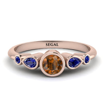 Bezel Symmetrical Brown Diamond Ring - Ivy No. 1114 image 1