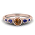 Bezel Symmetrical Brown Diamond Ring - Ivy No. 1114