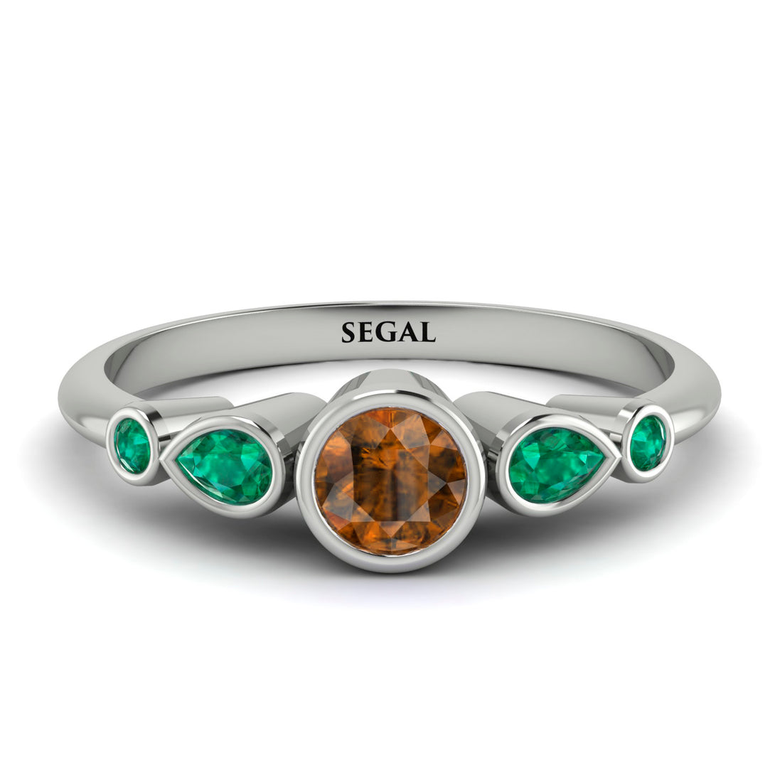 Bezel Symmetrical Brown Diamond Ring - Ivy No. 1106