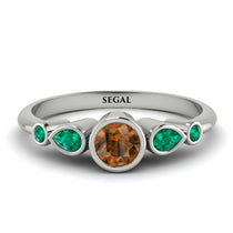 Bezel Symmetrical Brown Diamond Ring - Ivy No. 1106 image 1