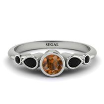 Bezel Symmetrical Brown Diamond Ring - Ivy No. 1109 image 1