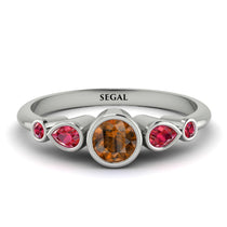 Bezel Symmetrical Brown Diamond Ring - Ivy No. 1112 image 1