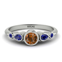 Bezel Symmetrical Brown Diamond Ring - Ivy No. 1115 image 1