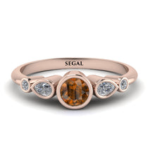Bezel Symmetrical Brown Diamond Ring - Ivy No. 1102 image 1
