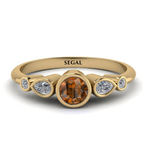 Bezel Symmetrical Brown Diamond Ring - Ivy No. 1101 image 1