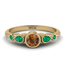Bezel Symmetrical Brown Diamond Ring - Ivy No. 1104 image 1