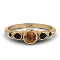 Bezel Symmetrical Brown Diamond Ring - Ivy No. 1107 image 1