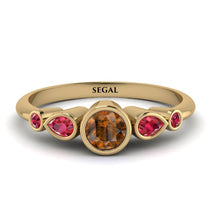 Bezel Symmetrical Brown Diamond Ring - Ivy No. 1110 image 1