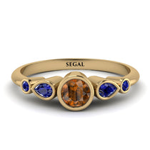 Bezel Symmetrical Brown Diamond Ring - Ivy No. 1113 image 1