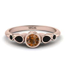 Bezel Symmetrical Brown Diamond Ring - Ivy No. 1108 image 1