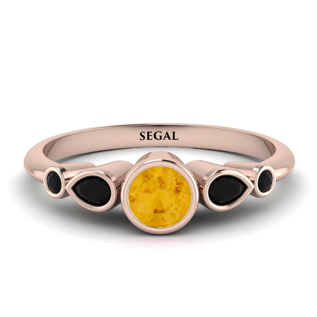 Bezel Symmetrical Citrine Ring - Ivy No. 608