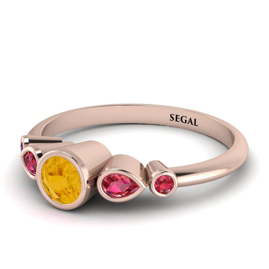 Bezel Symmetrical Citrine Ring - Ivy No. 611