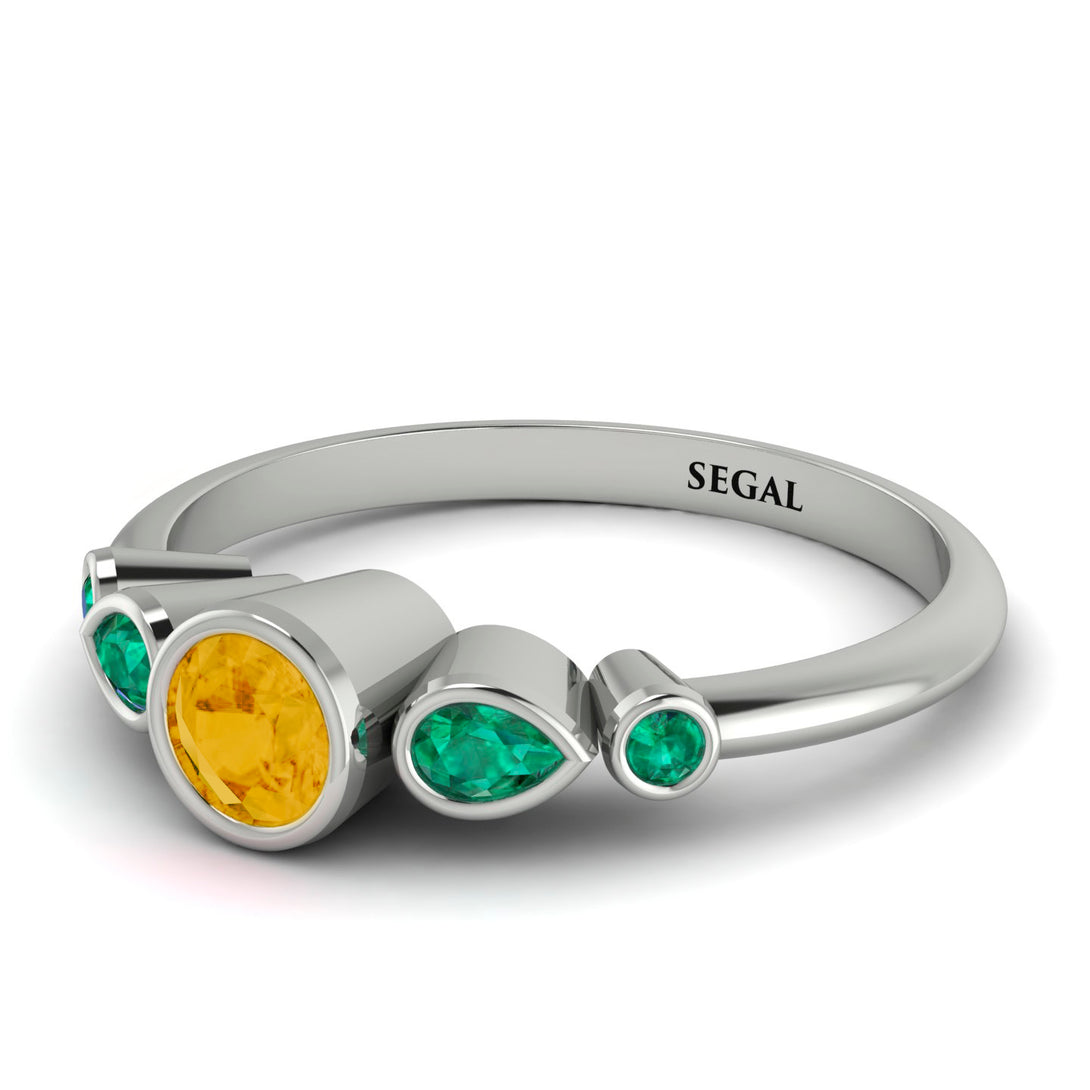 Bezel Symmetrical Citrine Ring - Ivy No. 606