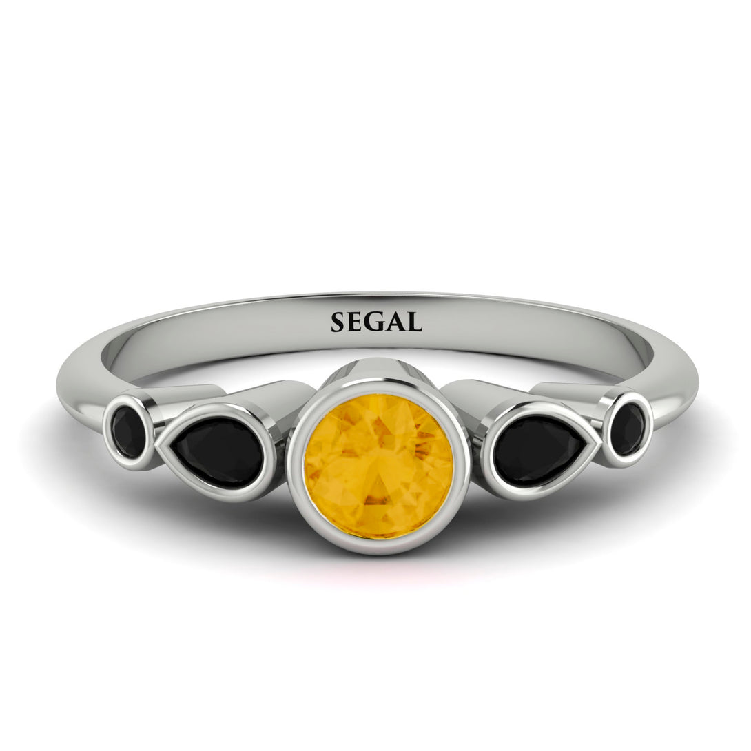 Bezel Symmetrical Citrine Ring - Ivy No. 609