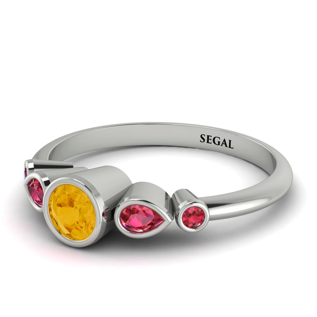 Bezel Symmetrical Citrine Ring - Ivy No. 612