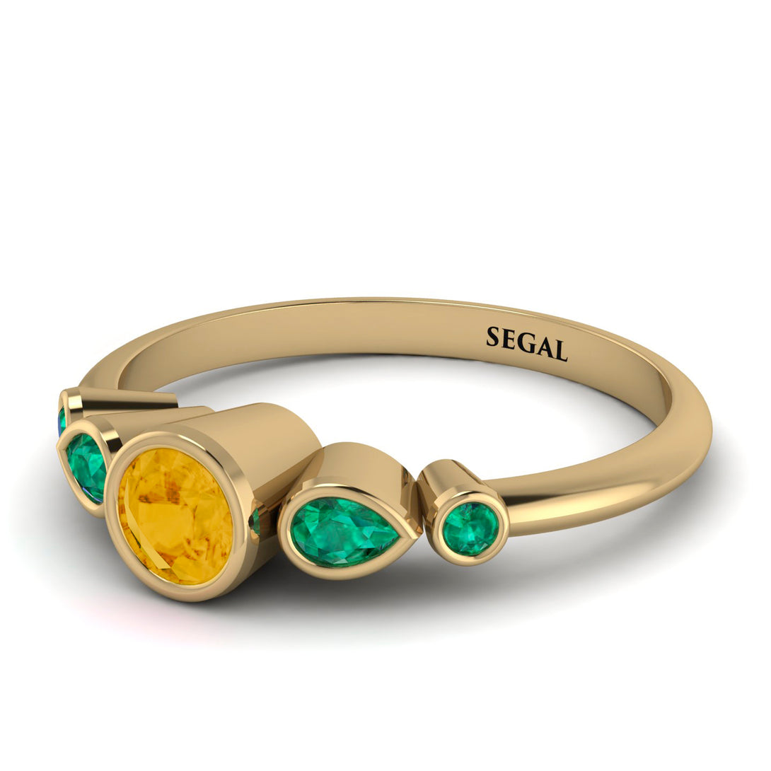 Bezel Symmetrical Citrine Ring - Ivy No. 604