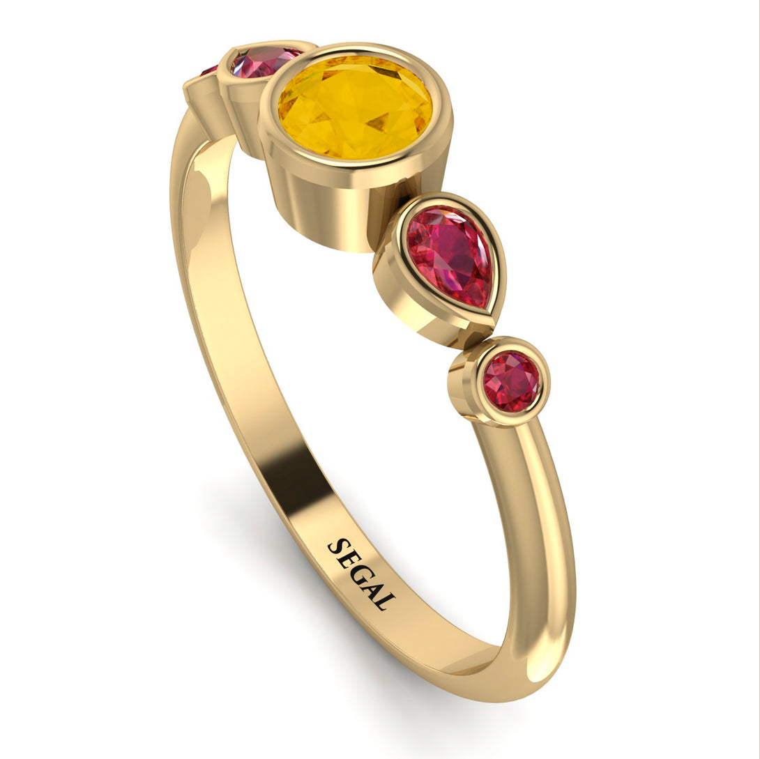 Bezel Symmetrical Citrine Ring - Ivy No. 610