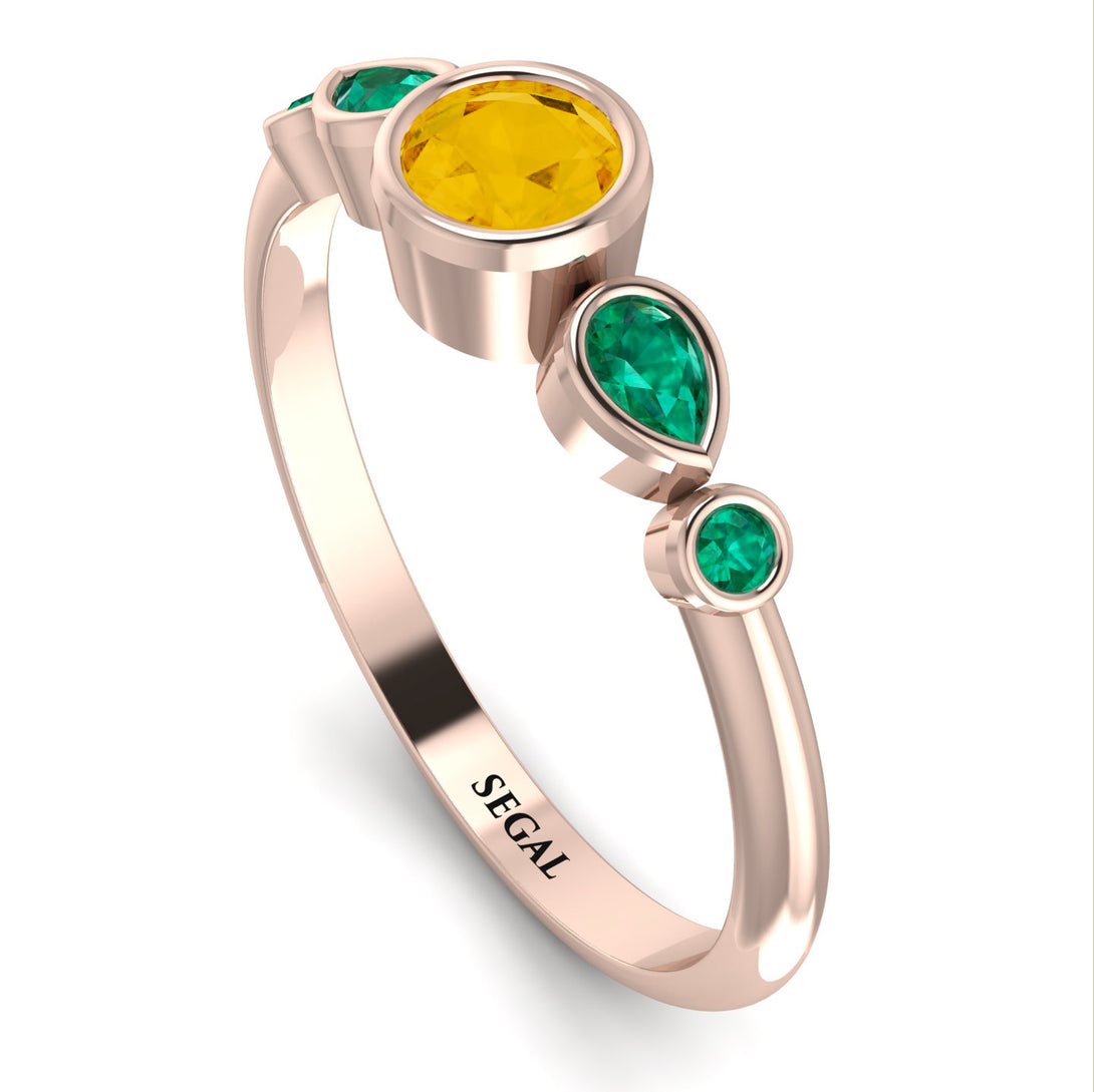 Bezel Symmetrical Citrine Ring - Ivy No. 605