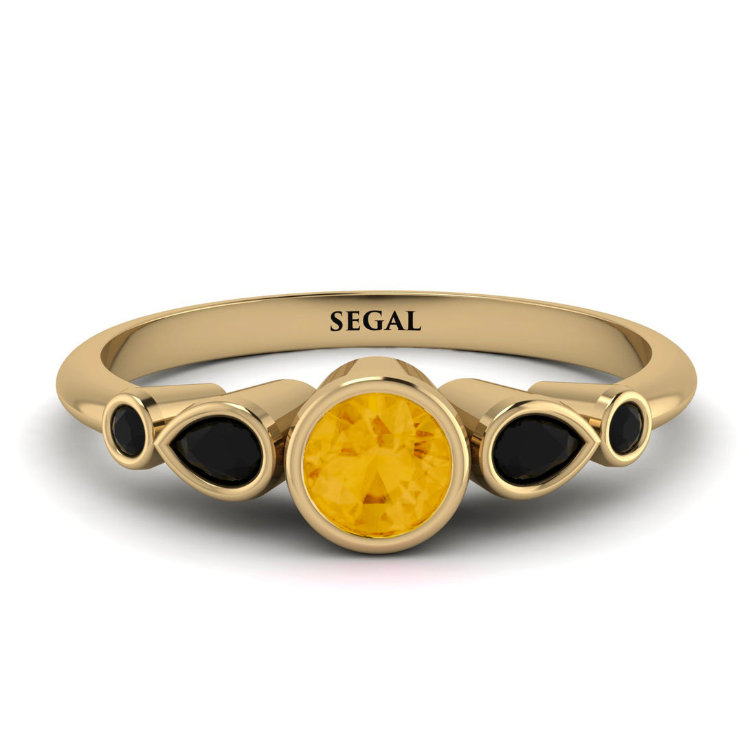 Bezel Symmetrical Citrine Ring - Ivy No. 607