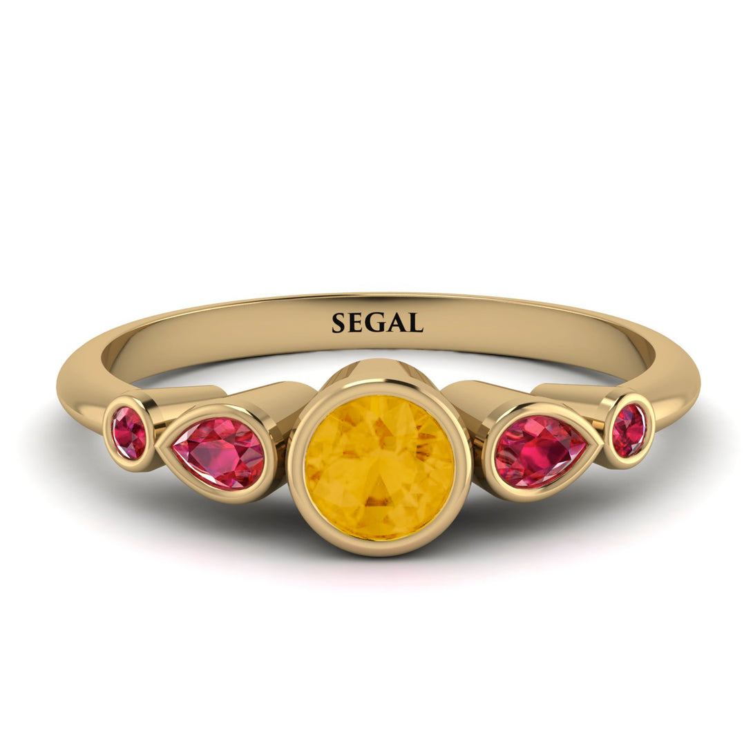 Bezel Symmetrical Citrine Ring - Ivy No. 610