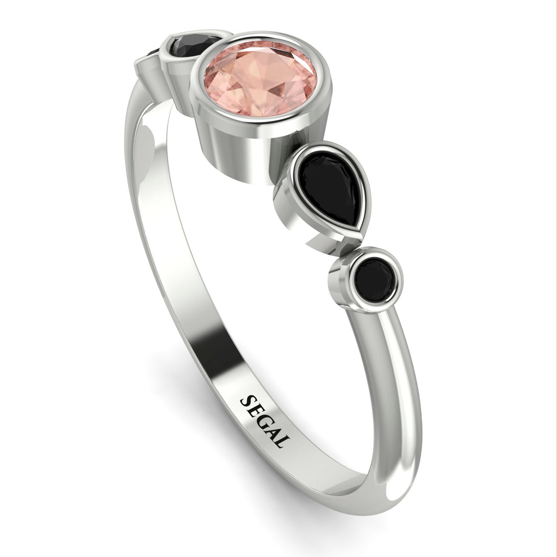 Bezel Symmetrical Morganite Ring - Ivy No. 909