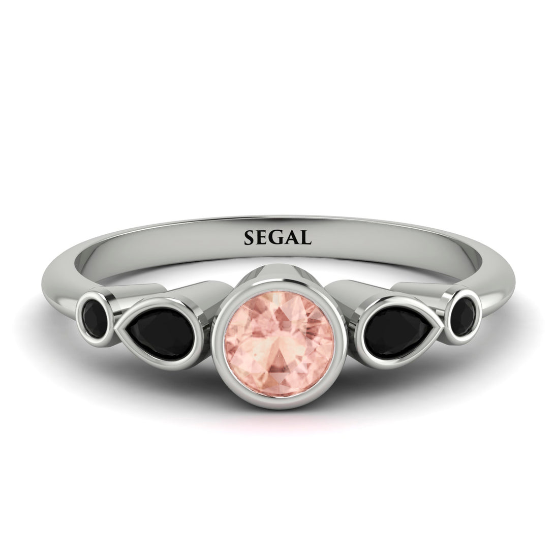 Bezel Symmetrical Morganite Ring - Ivy No. 909