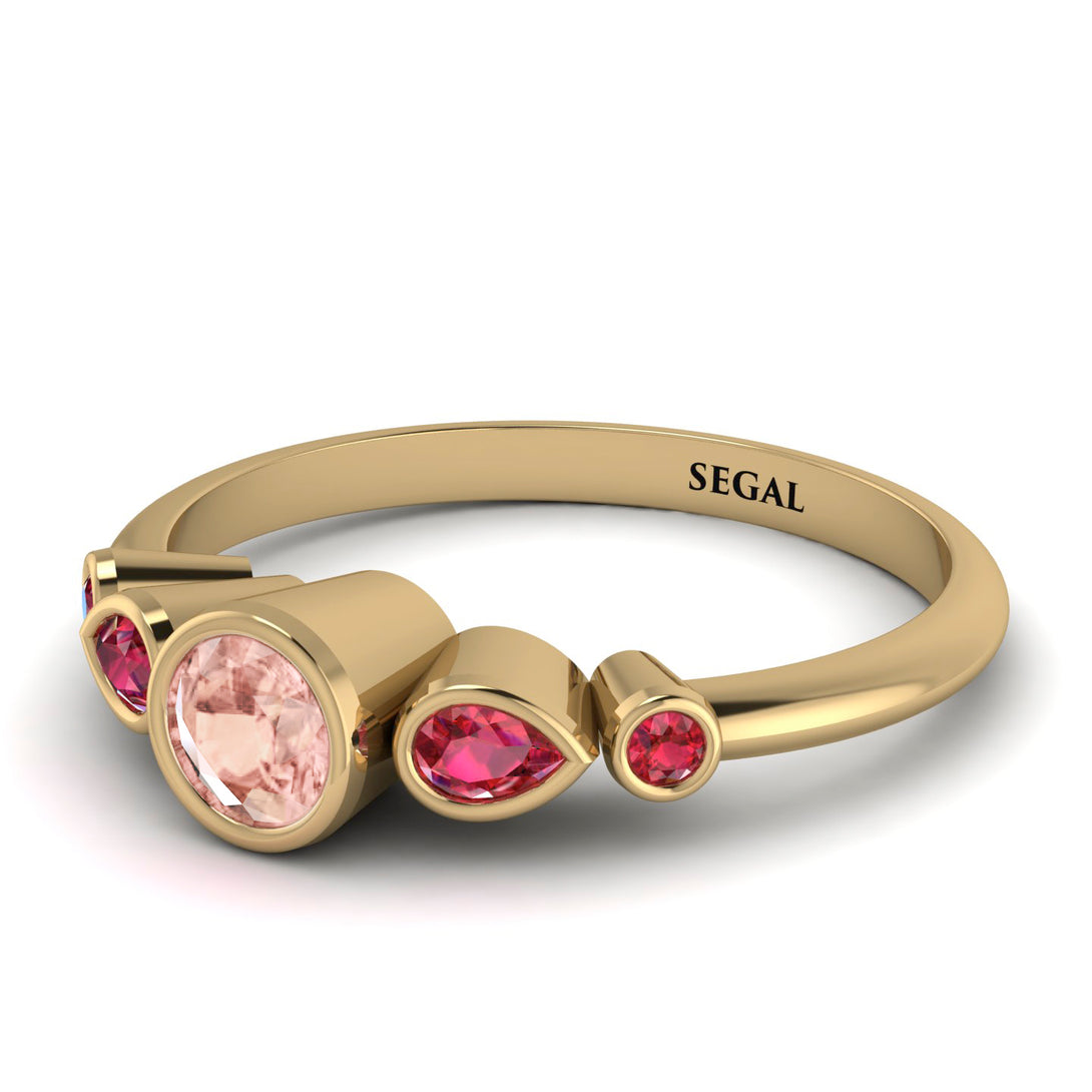 Bezel Symmetrical Morganite Ring - Ivy No. 910