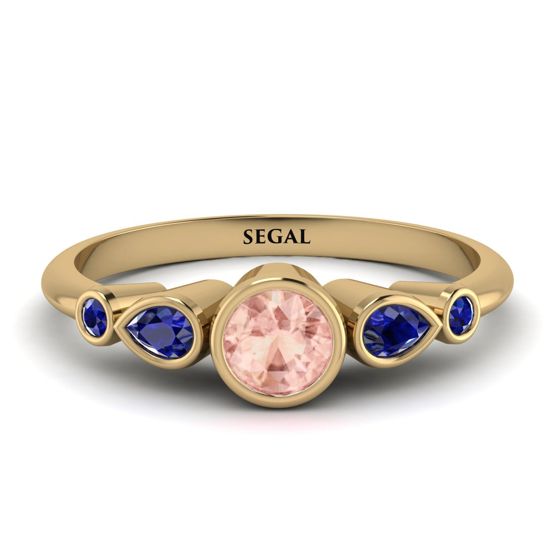 Bezel Symmetrical Morganite Ring - Ivy No. 913