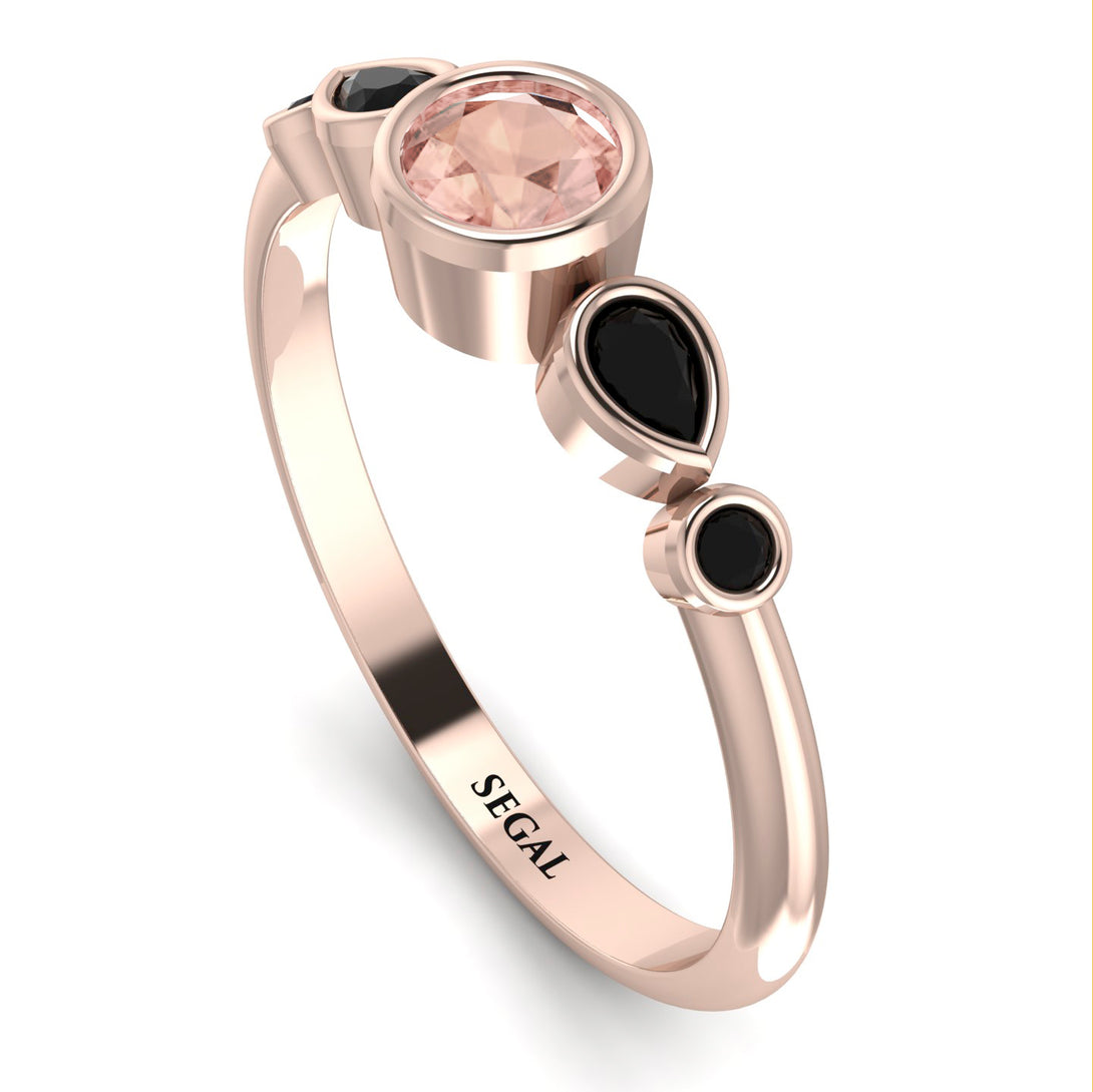 Bezel Symmetrical Morganite Ring - Ivy No. 908