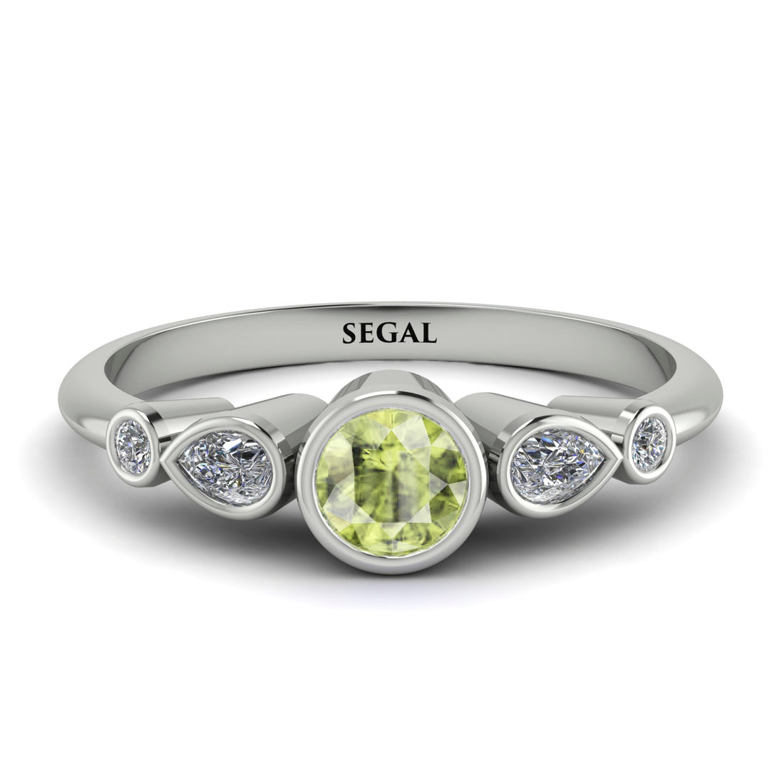 Bezel Symmetrical Peridot Ring - Ivy No. 603