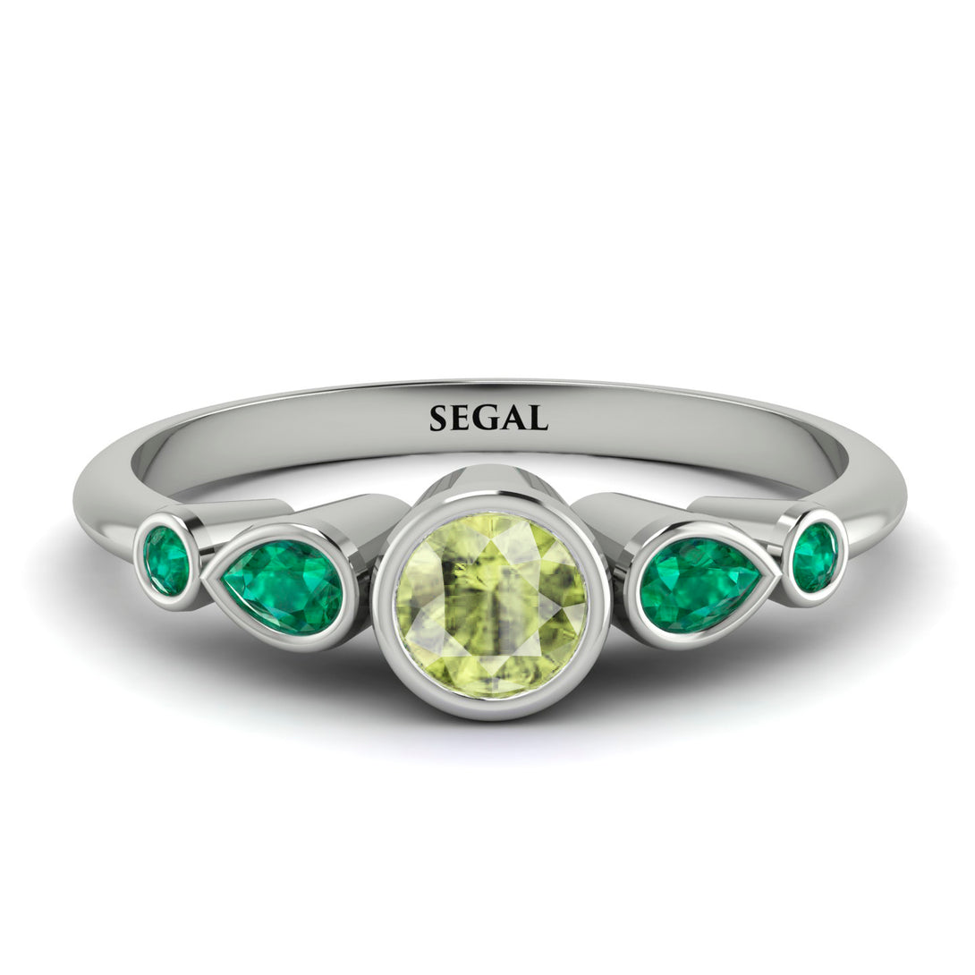 Bezel Symmetrical Peridot Ring - Ivy No. 606